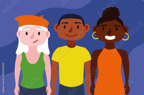 interracial people Inclusion concept characters