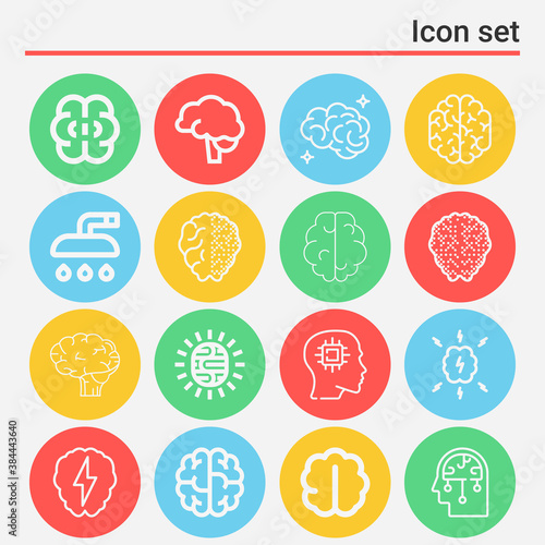 16 pack of psyche  lineal web icons set