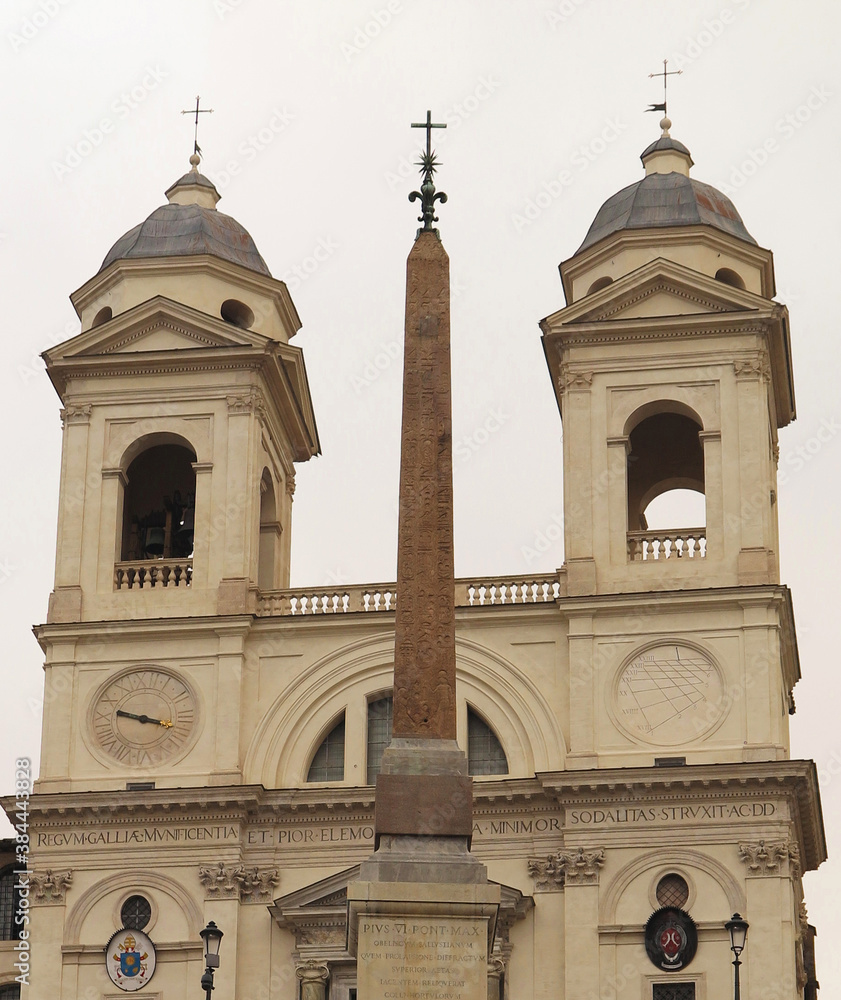 Fototapeta premium Roma, chiesa di Trinità dei Monti a Piazza di Spagna