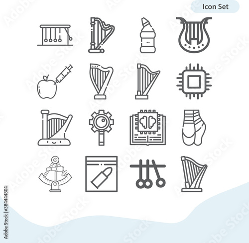 Simple set of quantum related lineal icons.