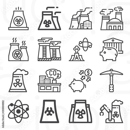 16 pack of uranium  lineal web icons set