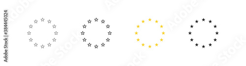 Circle eu star icon. European flag logo. Stars euro symbol in vector flat