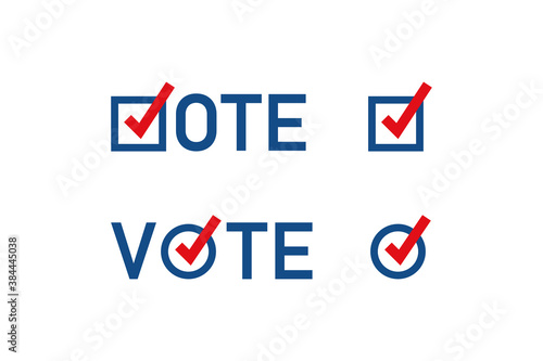 USA vote icon. Ballot sign. I voted concept illustration. American button in vector flat