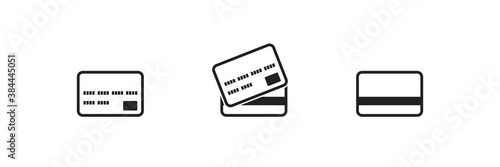 Credit card icon set. Debit card symbol. Paement money isolated concept illustration in vector flat