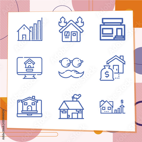 Simple set of 9 icons related to imaginary number