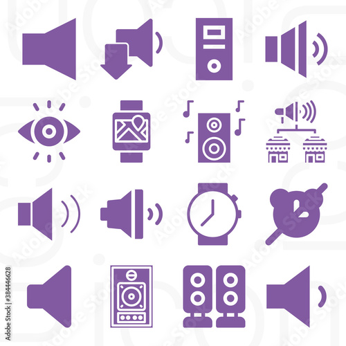 16 pack of witness  filled web icons set