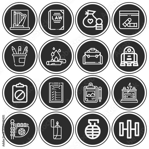 16 pack of provisions  lineal web icons set