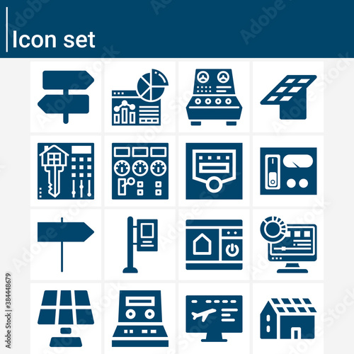 Simple set of control board related filled icons.