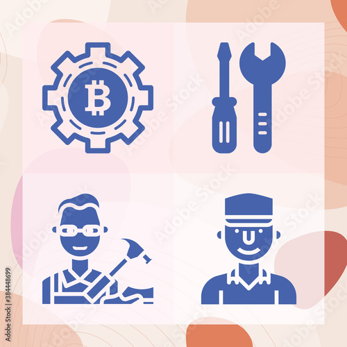 Simple set of composed related filled icons