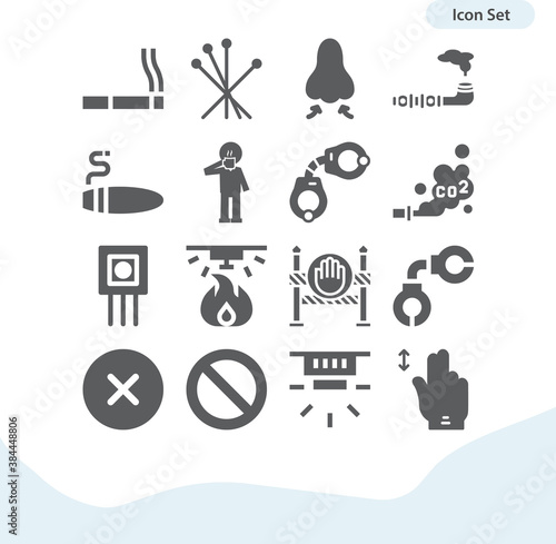 Simple set of smoking related filled icons.