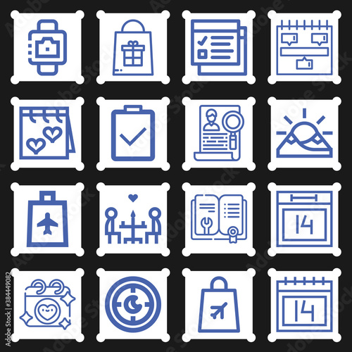 16 pack of escort  lineal web icons set