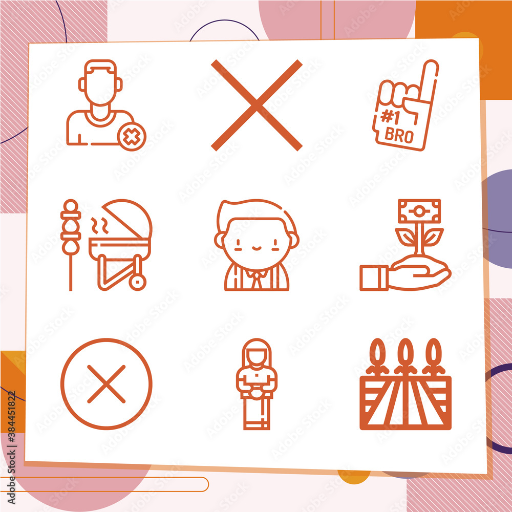 Simple set of 9 icons related to ally Simple set of 9 icons related to ally