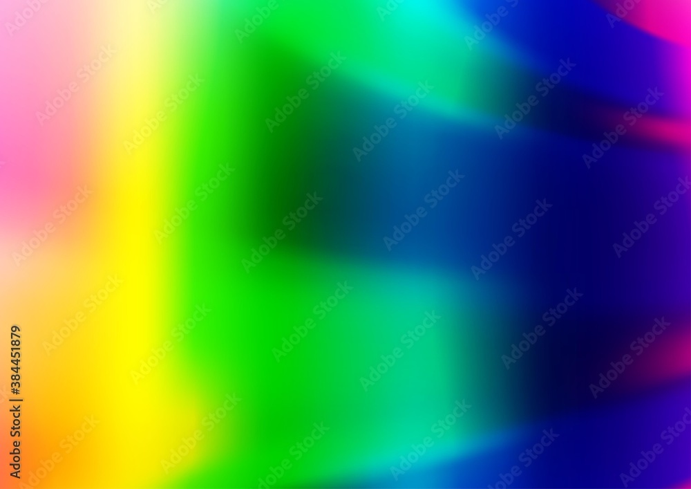 Light Multicolor, Rainbow vector blurred and colored background.