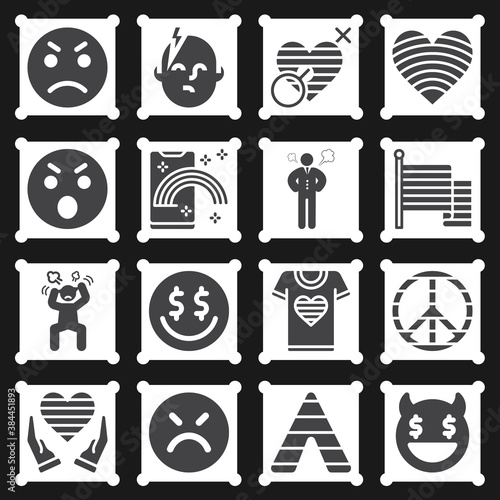 Fotografering 16 pack of deadly sin  filled web icons set