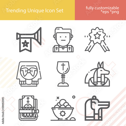 Simple set of cultures related lineal icons.