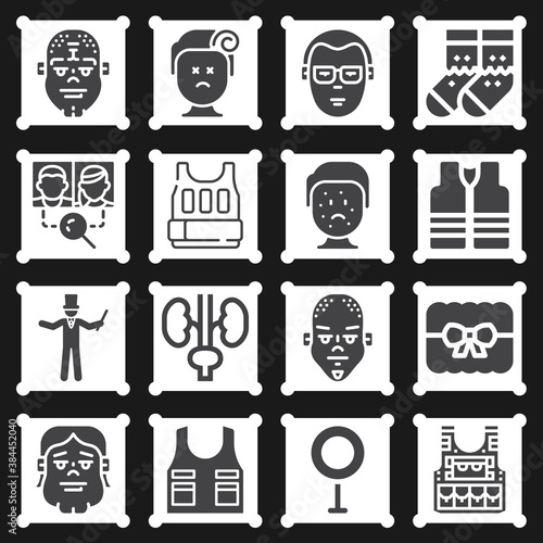 16 pack of masculinity  filled web icons set