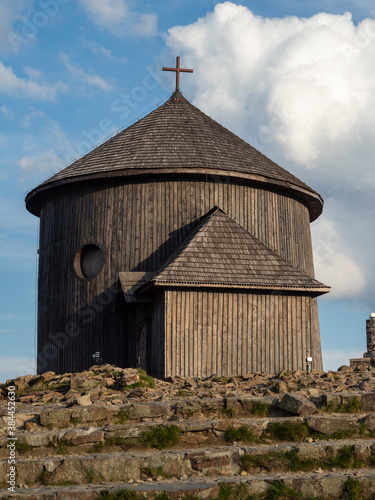 Chapel at the top of Sniezka mountains. Karkonosze National Park, Poland