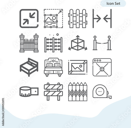 Simple set of perimeter related lineal icons.