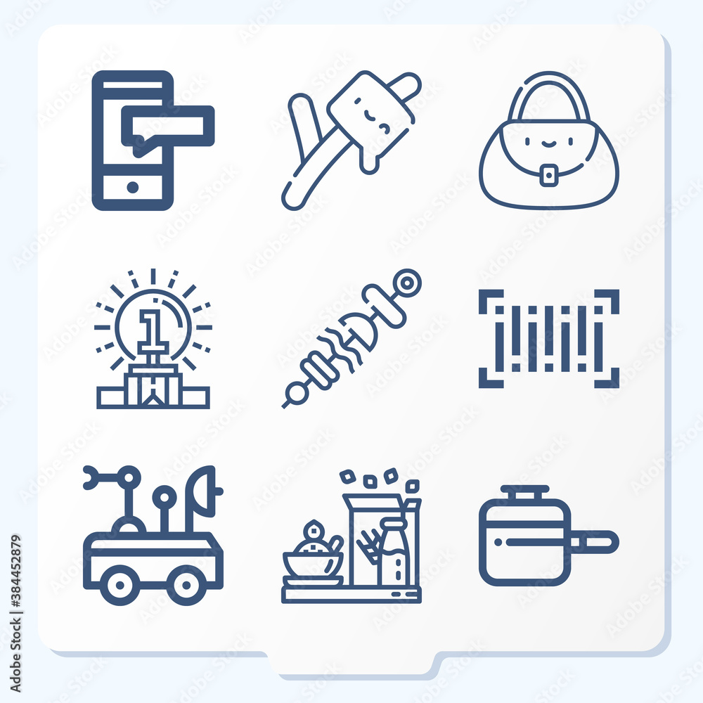 Simple set of 9 icons related to door Simple set of 9 icons related to door