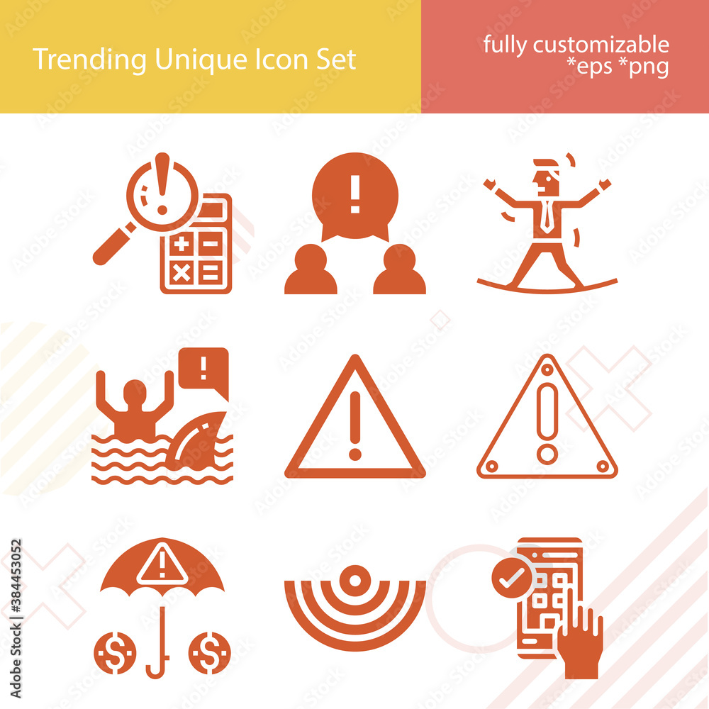 Simple set of uncertainty related filled icons. Simple set of uncertainty related filled icons.