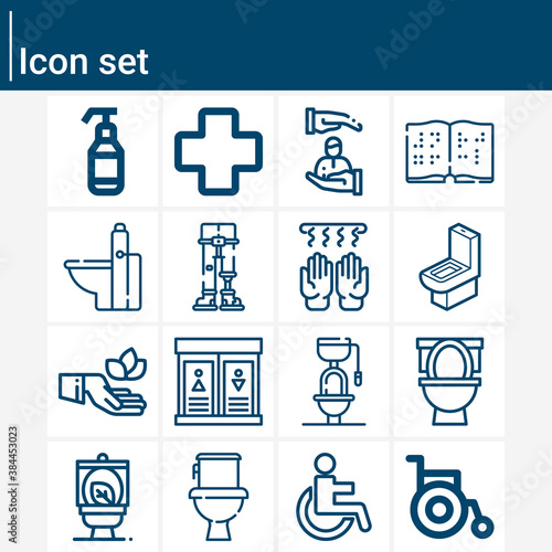 Simple set of disability related lineal icons.