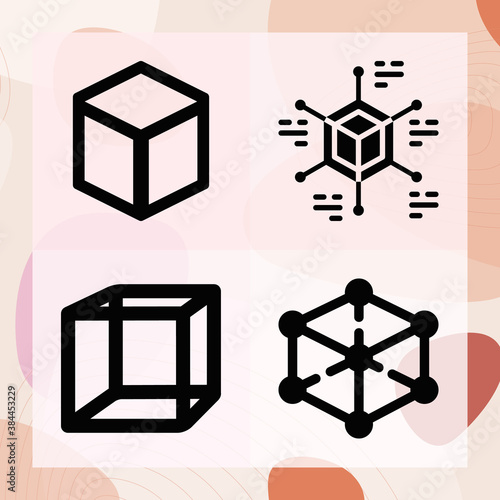 Simple set of third power related filled icons