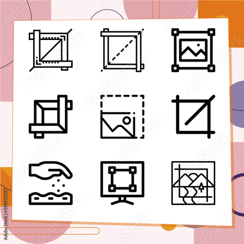Simple set of 9 icons related to till
