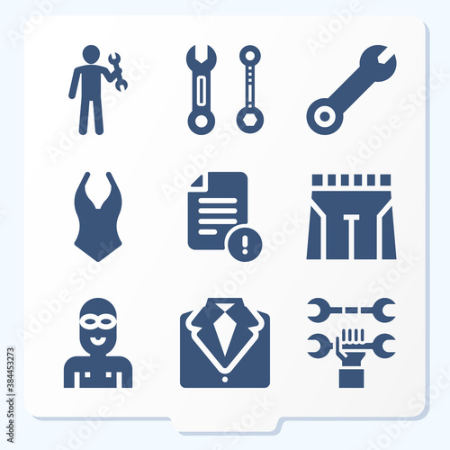 Simple set of 9 icons related to damages