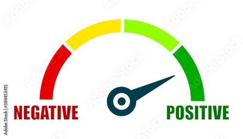 Change to positive attitude. Psychology concept with scale speed icon – vector