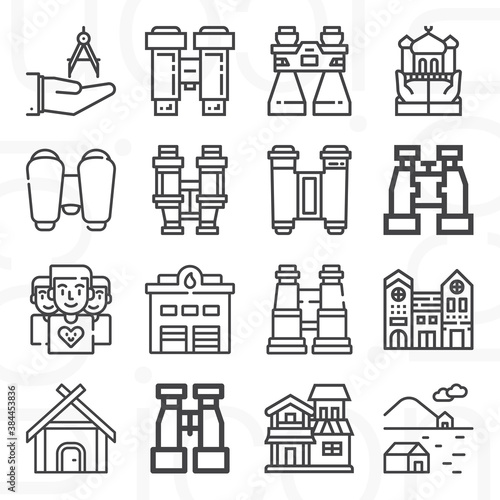 16 pack of township lineal web icons set
