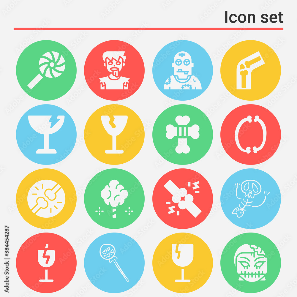 16 pack of brittle filled web icons set 16 pack of brittle filled web icons set