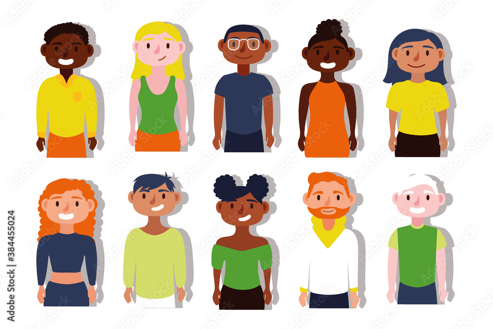 group of interracial people Inclusion characters group of interracial people Inclusion characters