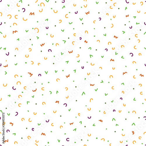 Doodle abstract seamless pattern of hand drawn white background