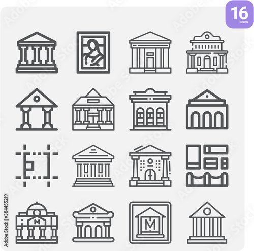 Simple set of archaeology related lineal icons.