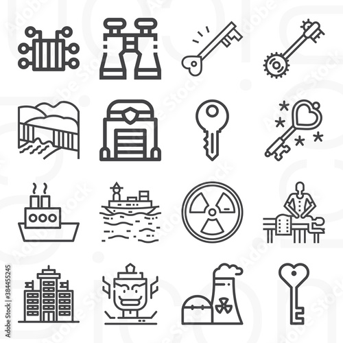 16 pack of central  lineal web icons set