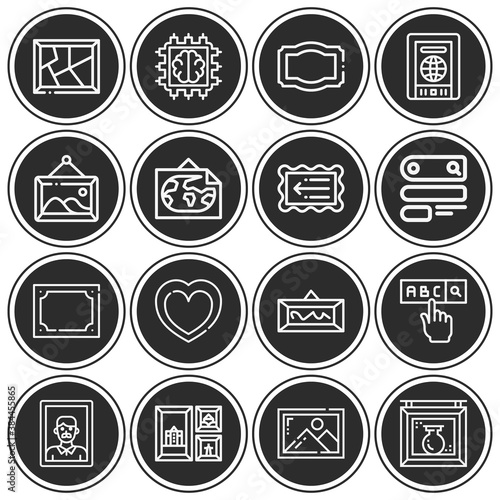 16 pack of buffer  lineal web icons set