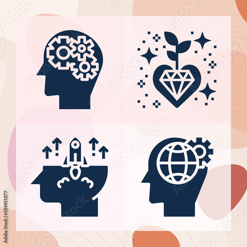 Simple set of thinker related filled icons