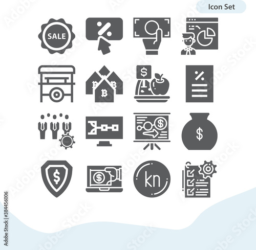 Simple set of pay related filled icons.