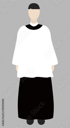 Church minister. Isolated on a gray background. Vector illustration.