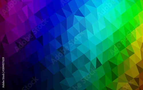 Dark Multicolor  Rainbow vector low poly layout.