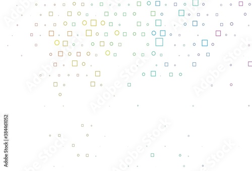Light Multicolor, Rainbow vector texture with disks, rectangles.