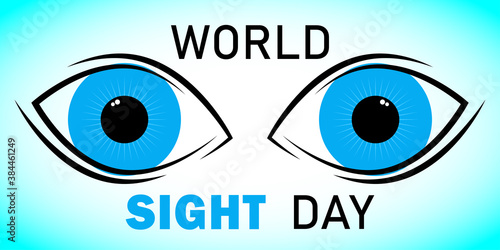 Vector logo for International Ophthalmology Day World Sight Day annually indicating the importance of ophthalmology in human health. All elements are isolated.