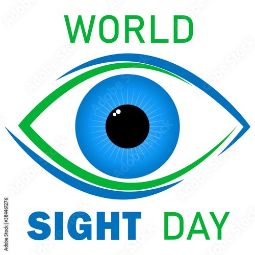 Vector logo for International Ophthalmology Day World Sight Day annually indicating the importance of ophthalmology in human health. All elements are isolated.
