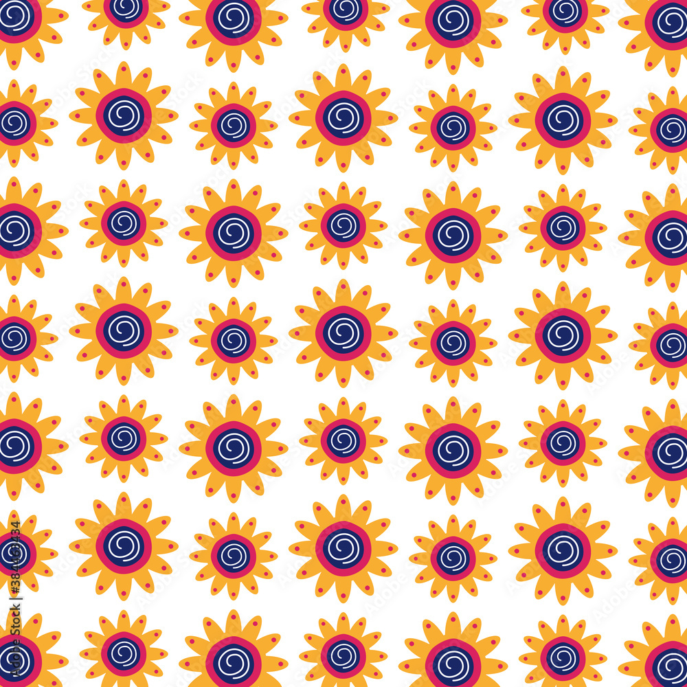 beautiful sunflowers garden pattern background