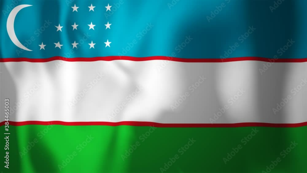 Waving Icon Of The Uzbekistan Flag, Seamless Loop Animation, Close Up Waving Icon Of The Uzbekistan Flag, Seamless Loop Animation, Close Up