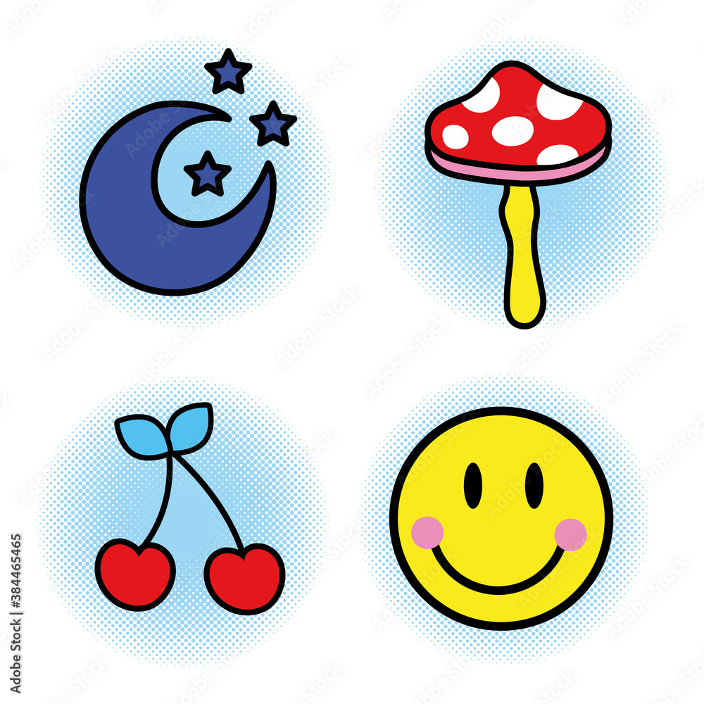 bundle icons pop art style bundle icons pop art style