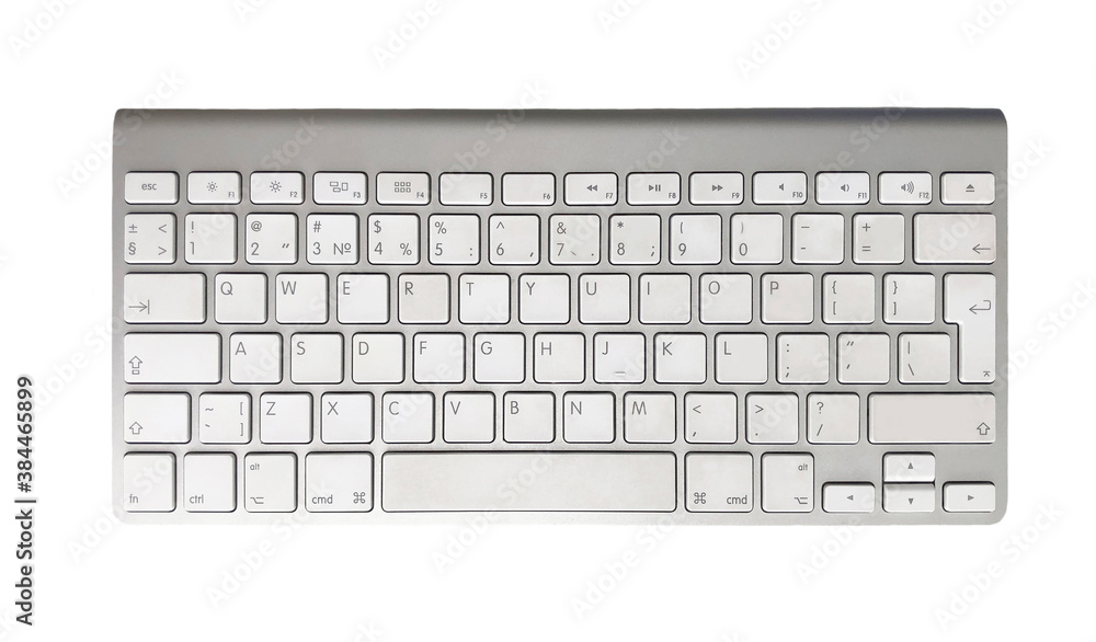 silver isolated keyboard on the white background silver isolated keyboard on the white background