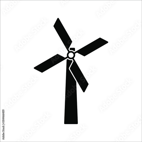 Windmill Vector Icon. turbine icon, vector illustration