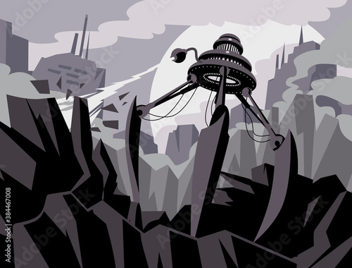 science fiction alien giant tripod