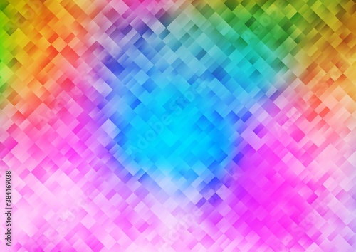 Light Multicolor, Rainbow vector template with crystals, rectangles.